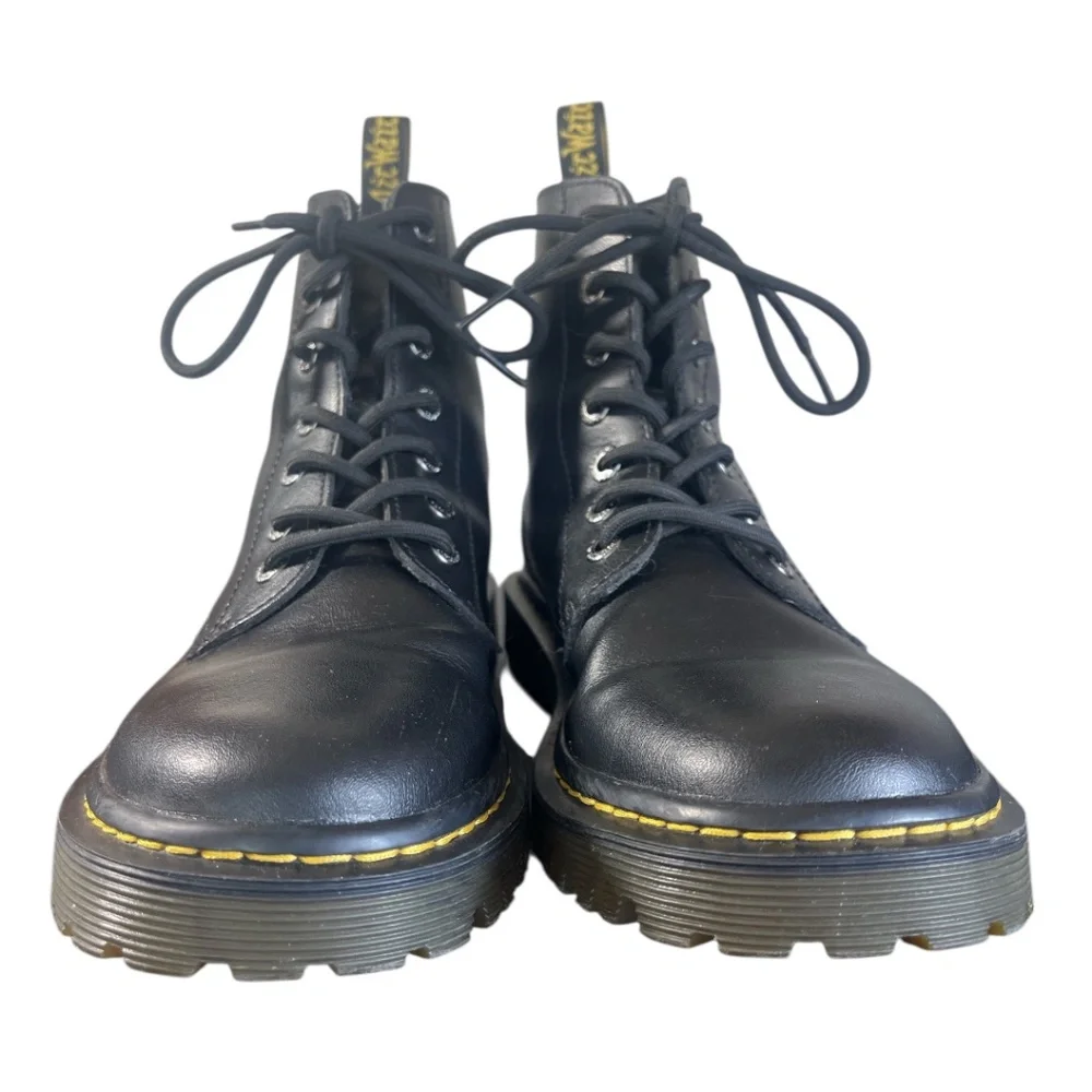 Dr. Martins Luana 7 Eye Combat Boots Black w/Yelllow Stitching Womens Size 9 - Picture 4 of 14